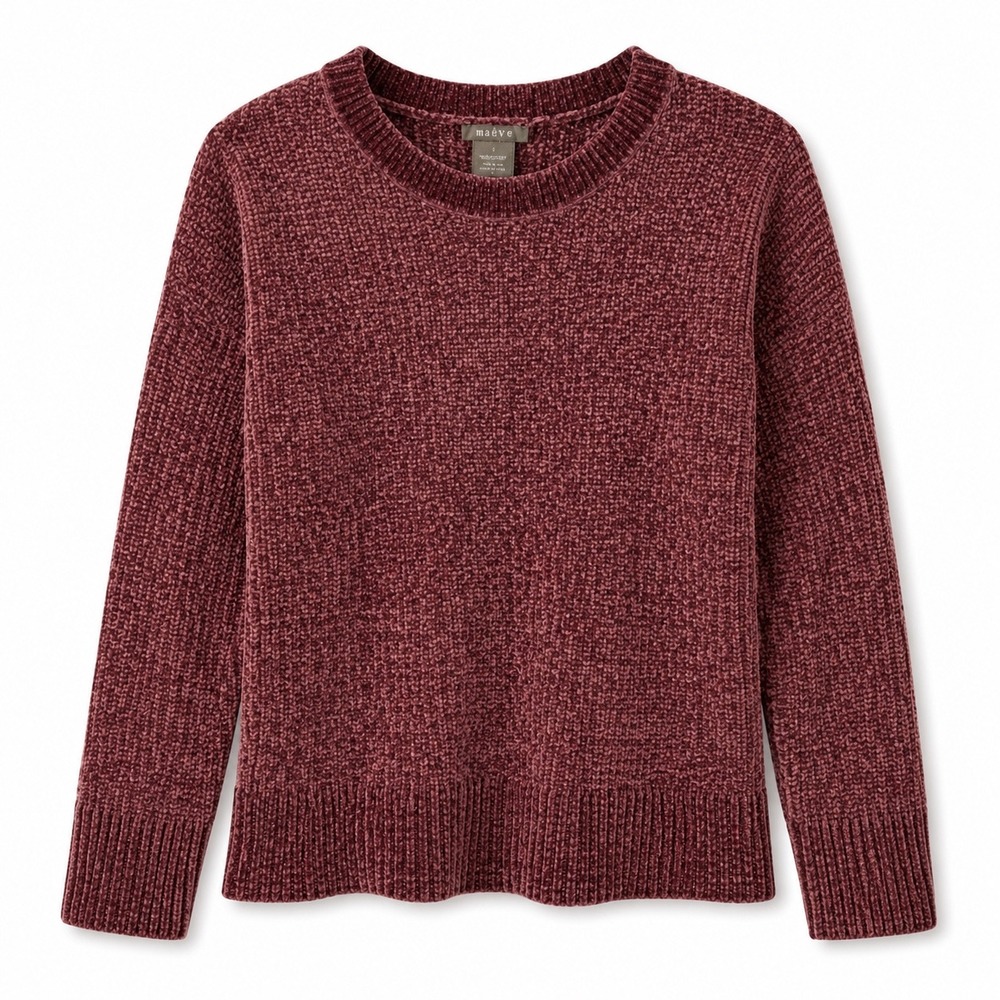 Matty M Burgundy Chenille Crewneck‎ Sweater MS9501USOM Small